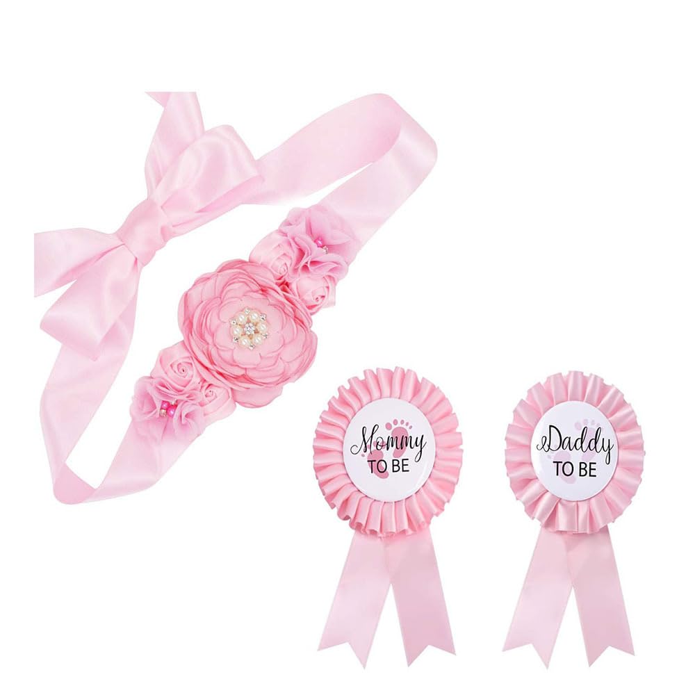 PALAY Mom to Be Decoration Items Set Mom to Be Flower Sash Set Maternity Shoot Props Baby Shower Daddy to Be Corsage Pin Flower Belt for Maternity Dress Mom to Be Props Supplies-Pink PALAY Mom to Be Decoration Items Set Mom to Be Flower Sash Set Maternity Shoot Props Baby Shower Daddy to Be Corsage Pin Flower Belt for Maternity Dress Mom to Be Props Supplies-Pink